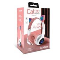 VZV-23M Անլար ականջակալներ, վարդագույն կատվի ականջներով, լույսերով