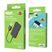 MRM-H407 USB HUB հանգույցի բաժանարար, 4 USB պորտ, սև 2.0