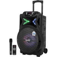 Geepas GMS11131 լիցքավորվող Bluetooth բարձրախոս՝ անլար միկրոֆոններ, լիցքավորվող մարտկոց |  USB և օժանդակ մուտքեր