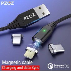 PZOZ օրիգինալ մագնիսական արագ լիցքավորման լար մալուխ USB լիցքավորիչ Type-C iphone Micro-USB